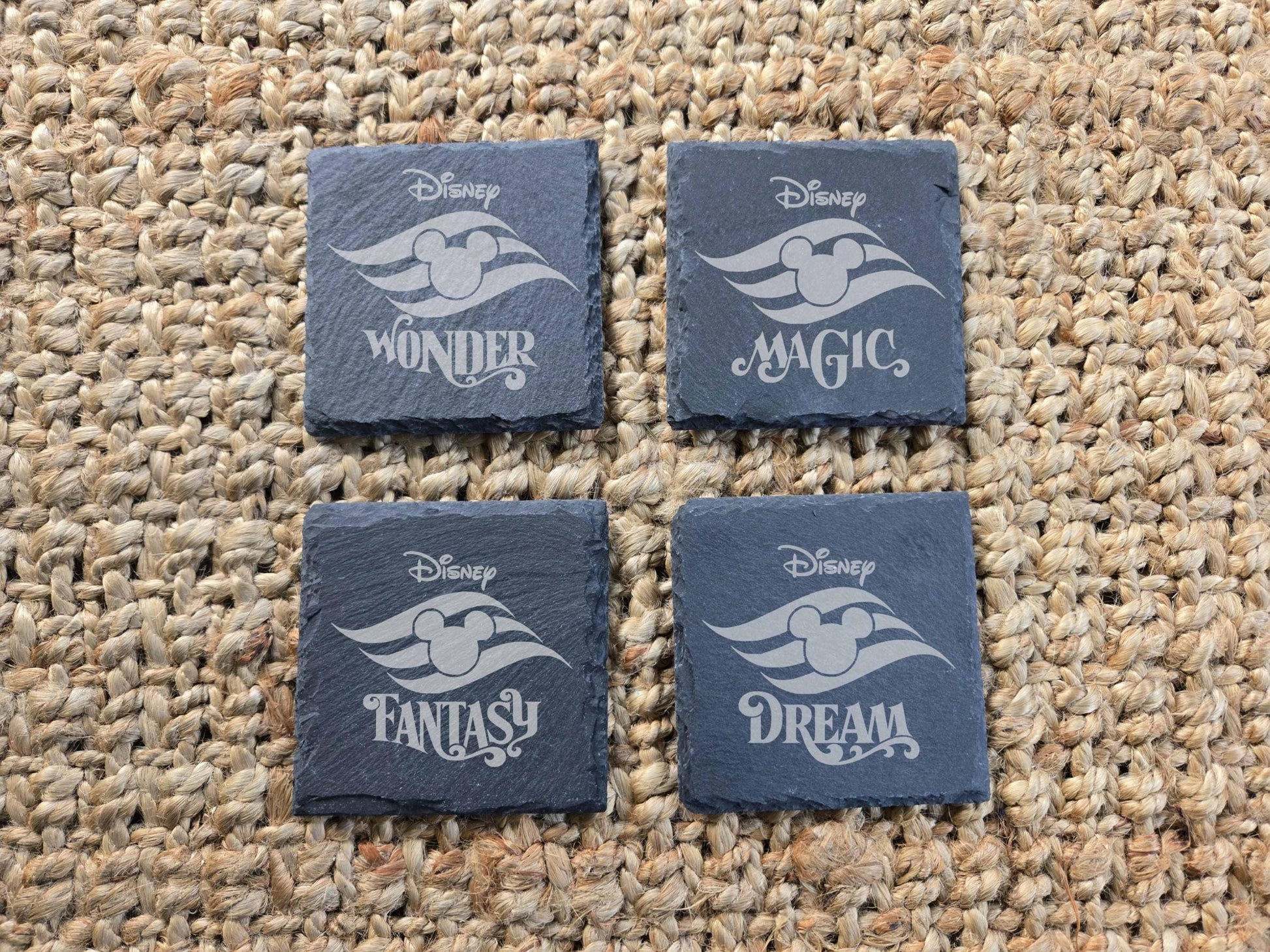 Disney Cruise Line Slate Coasters Set of 4