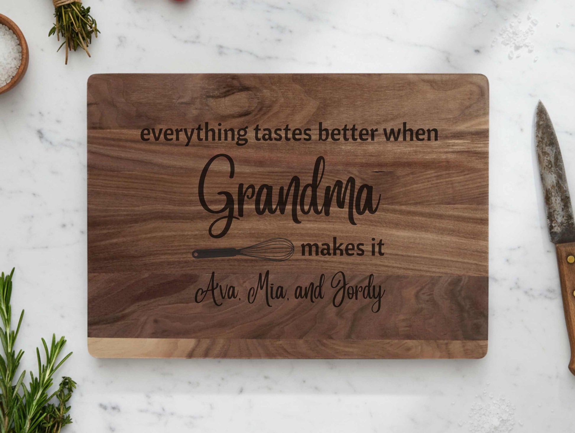 Everything tastes better when grandma makes it cutting board