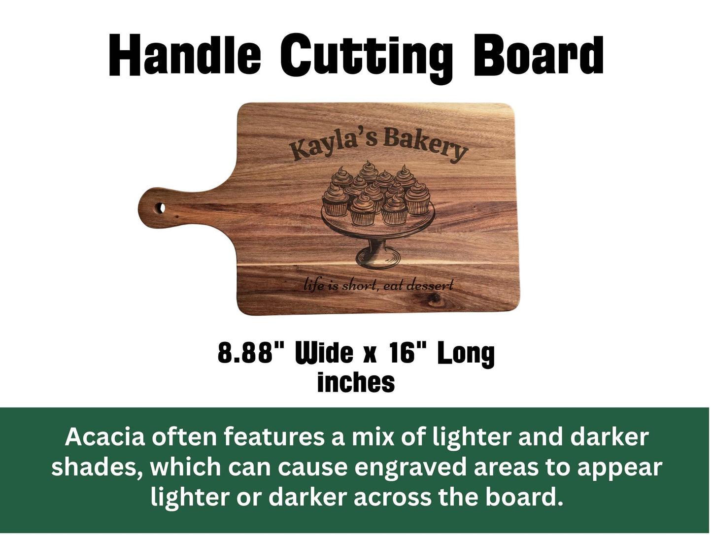 Personalized Bakery Cutting Board – Custom Cupcake Display Board
