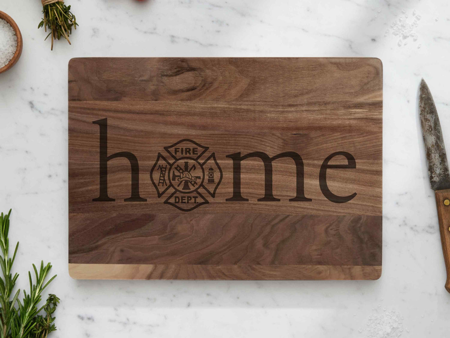 Custom Fire Dept. Home Cutting Board