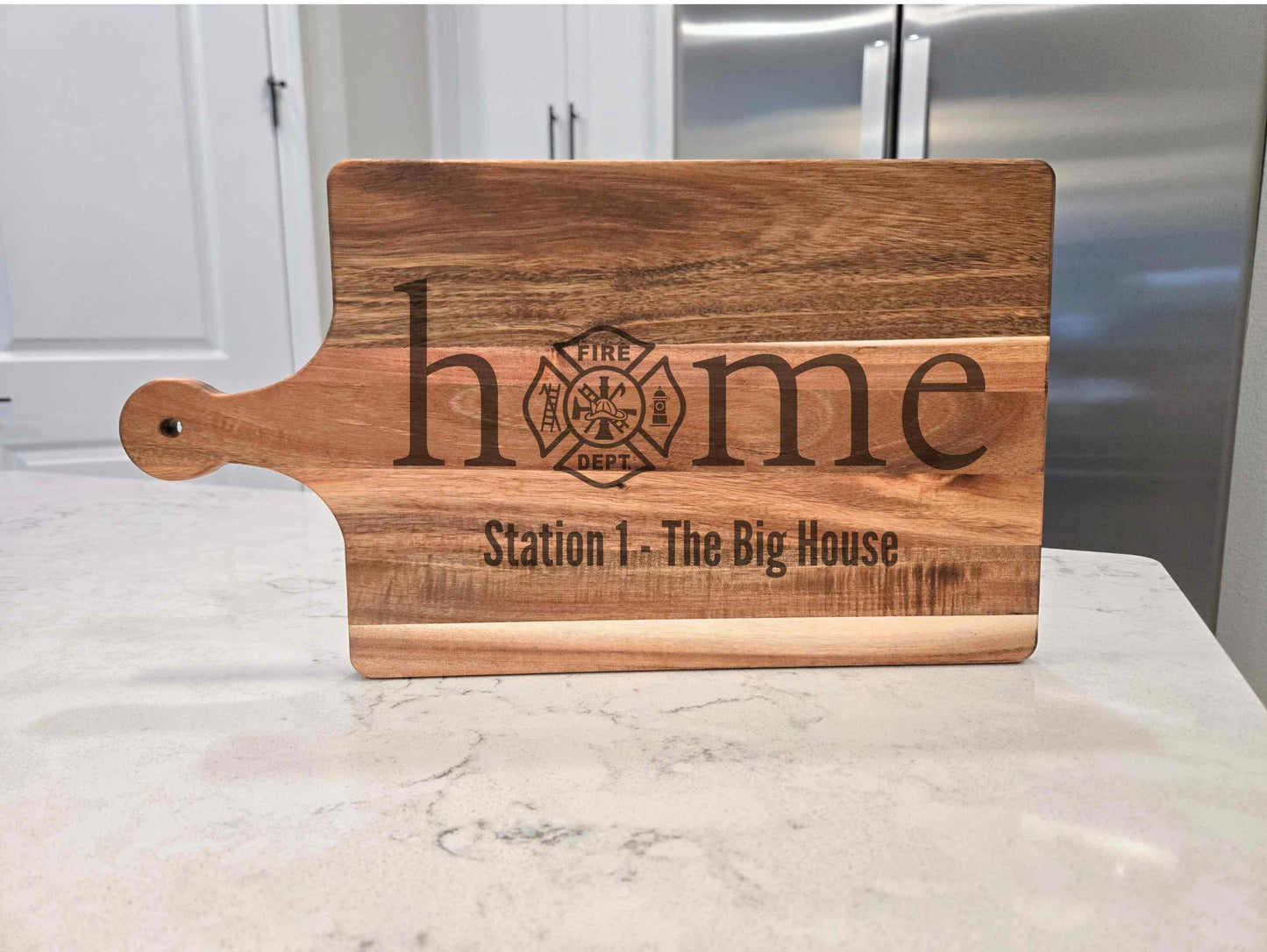 Custom Fire Dept. Home Cutting Board