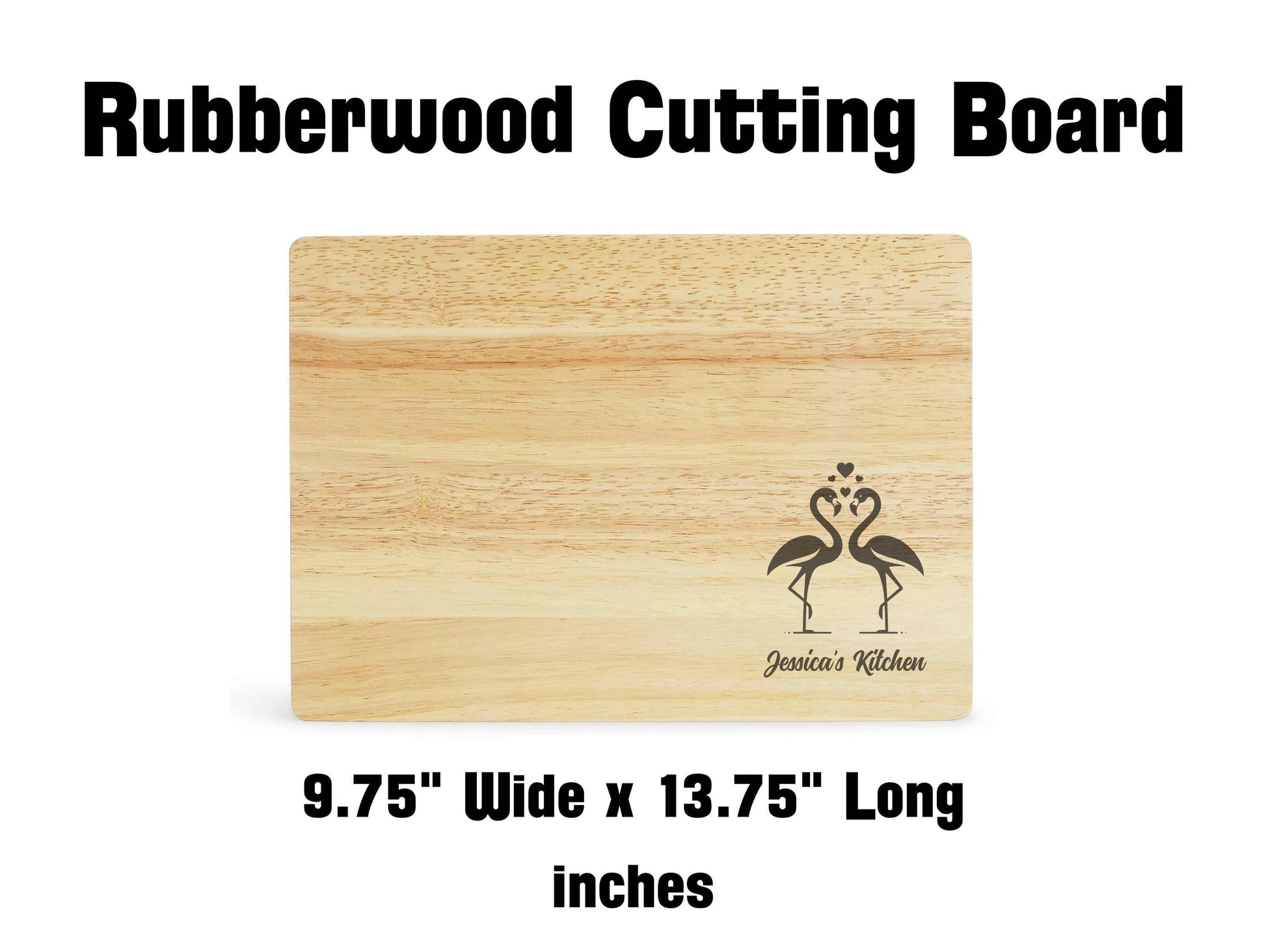 Personalized Flamingo Rubberwood Cutting Board