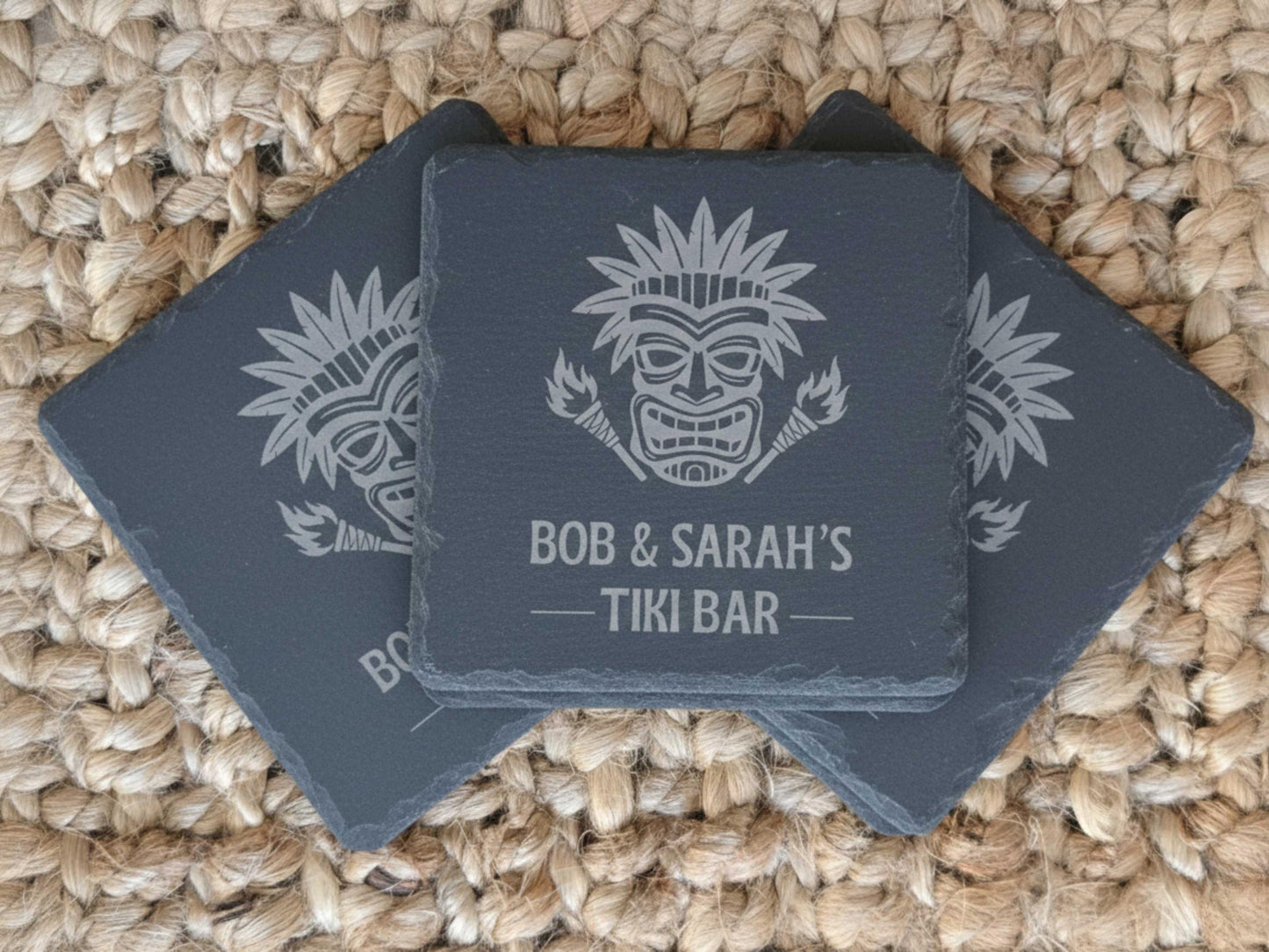 Personalized Tiki Bar Coasters