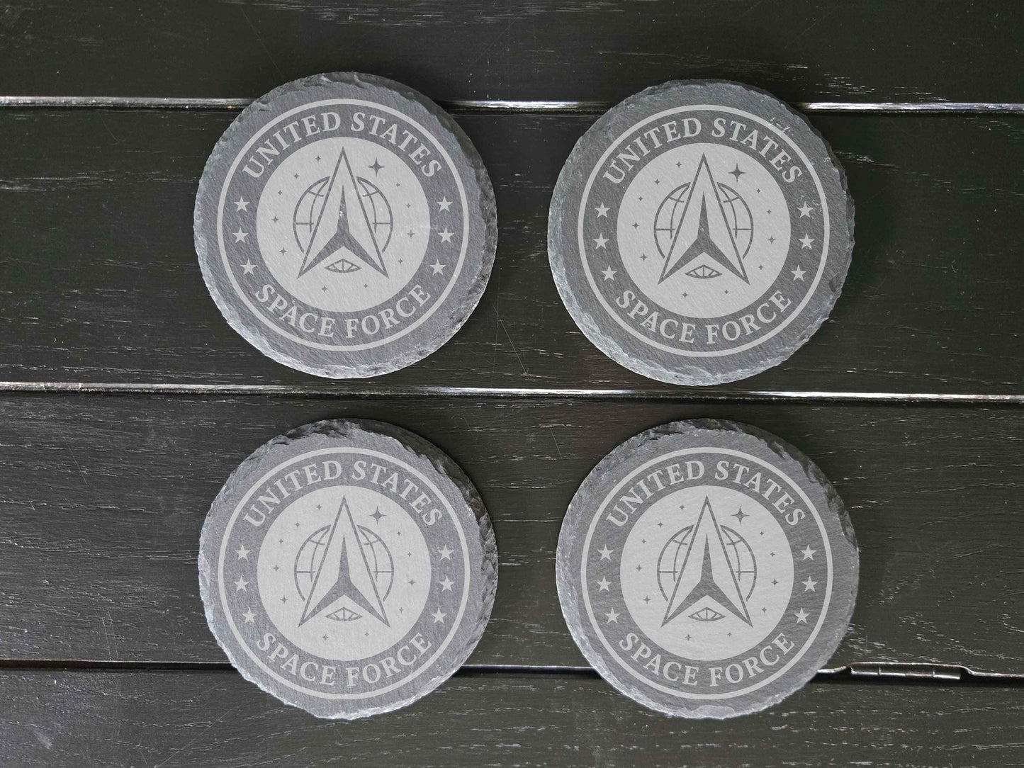 US Space Force Slate Drink Coasters