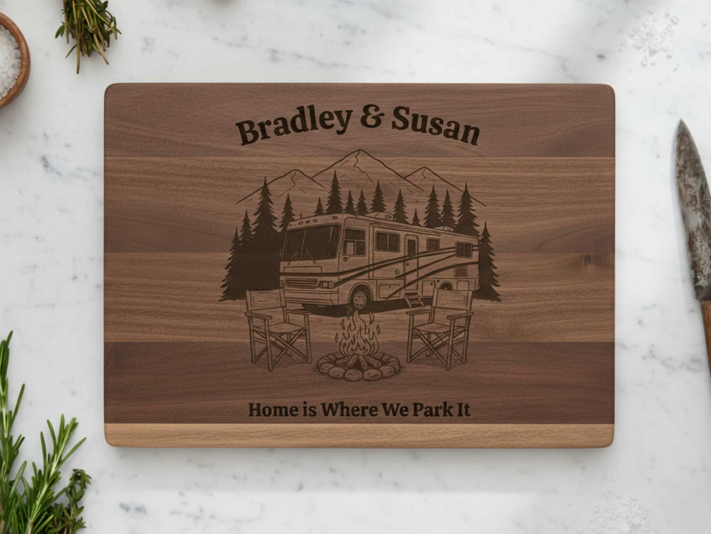 Personalized Cutting Board Gift for RV Owners