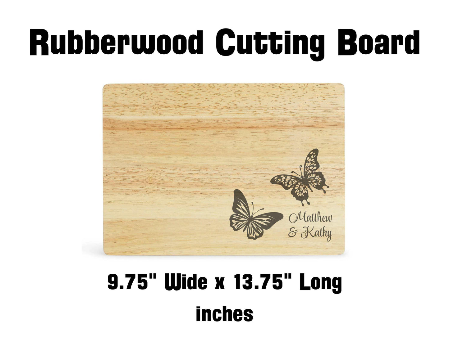 Personalized Butterfly Rubberwood Cutting Board