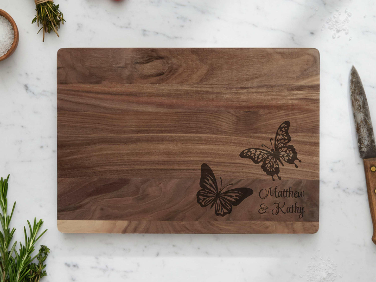 Personalized Butterfly Cutting Board