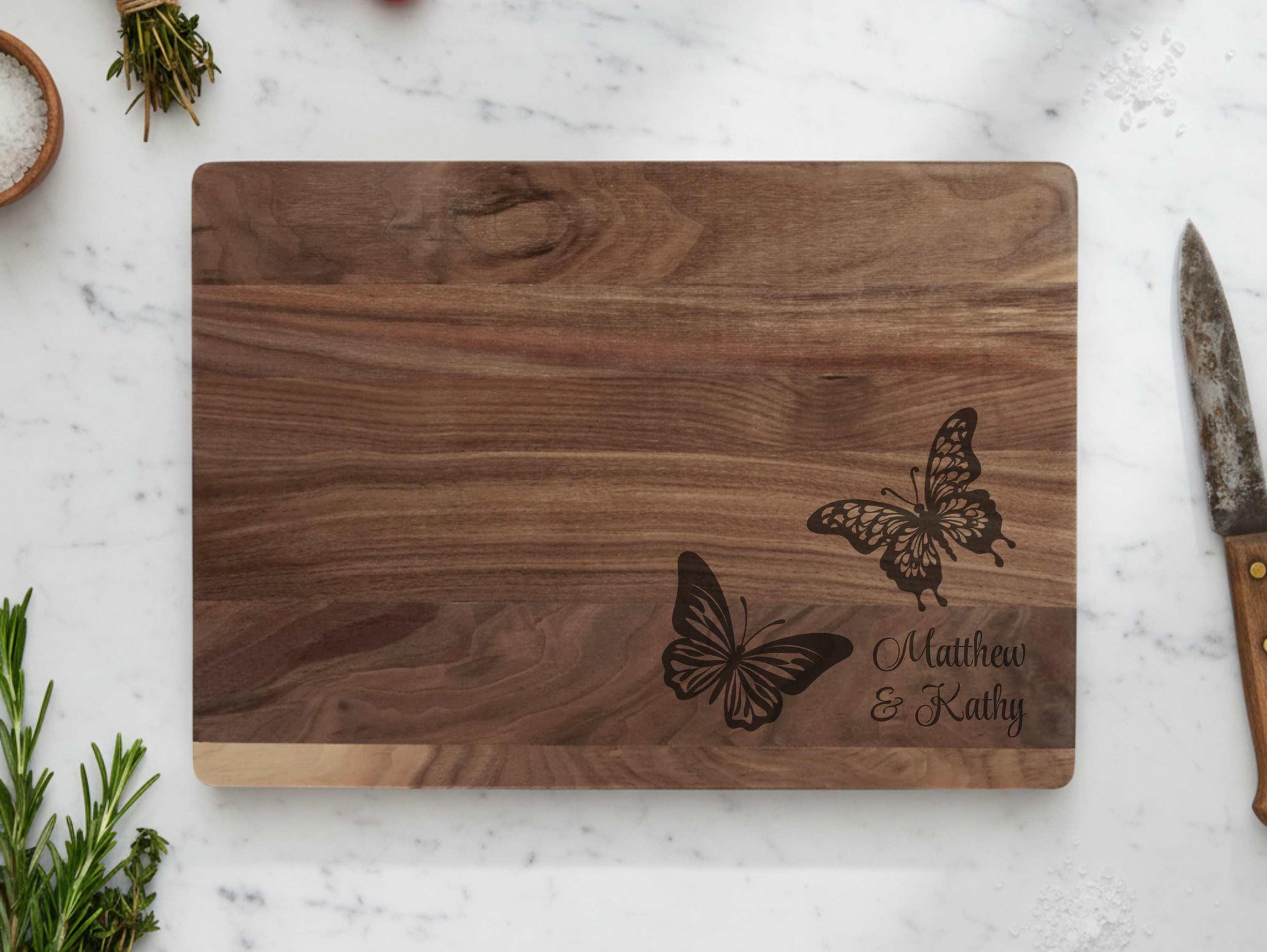 Personalized Butterfly Cutting Board