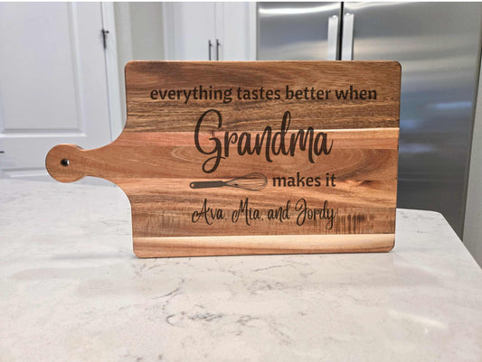 Everything tastes better when grandma makes it cutting board