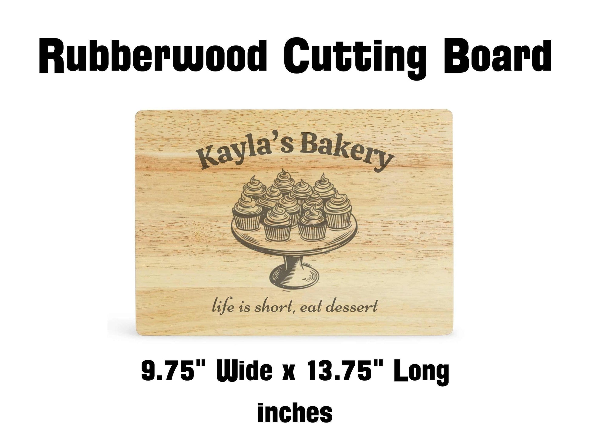 Personalized Bakery Rubberwood Cutting Board