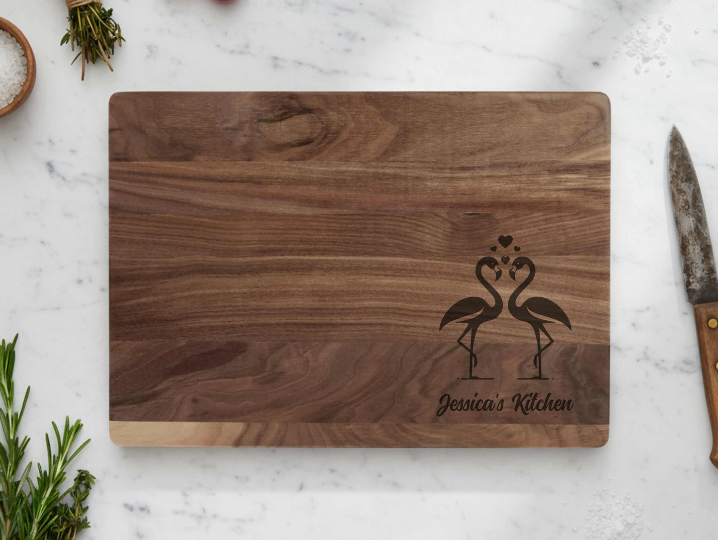 Personalized Flamingo Cutting Board