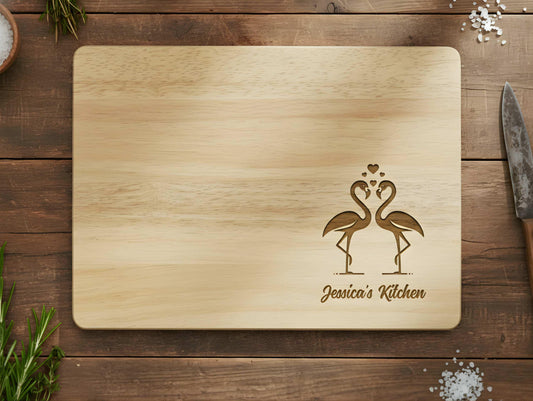 Personalized Flamingo Cutting Board