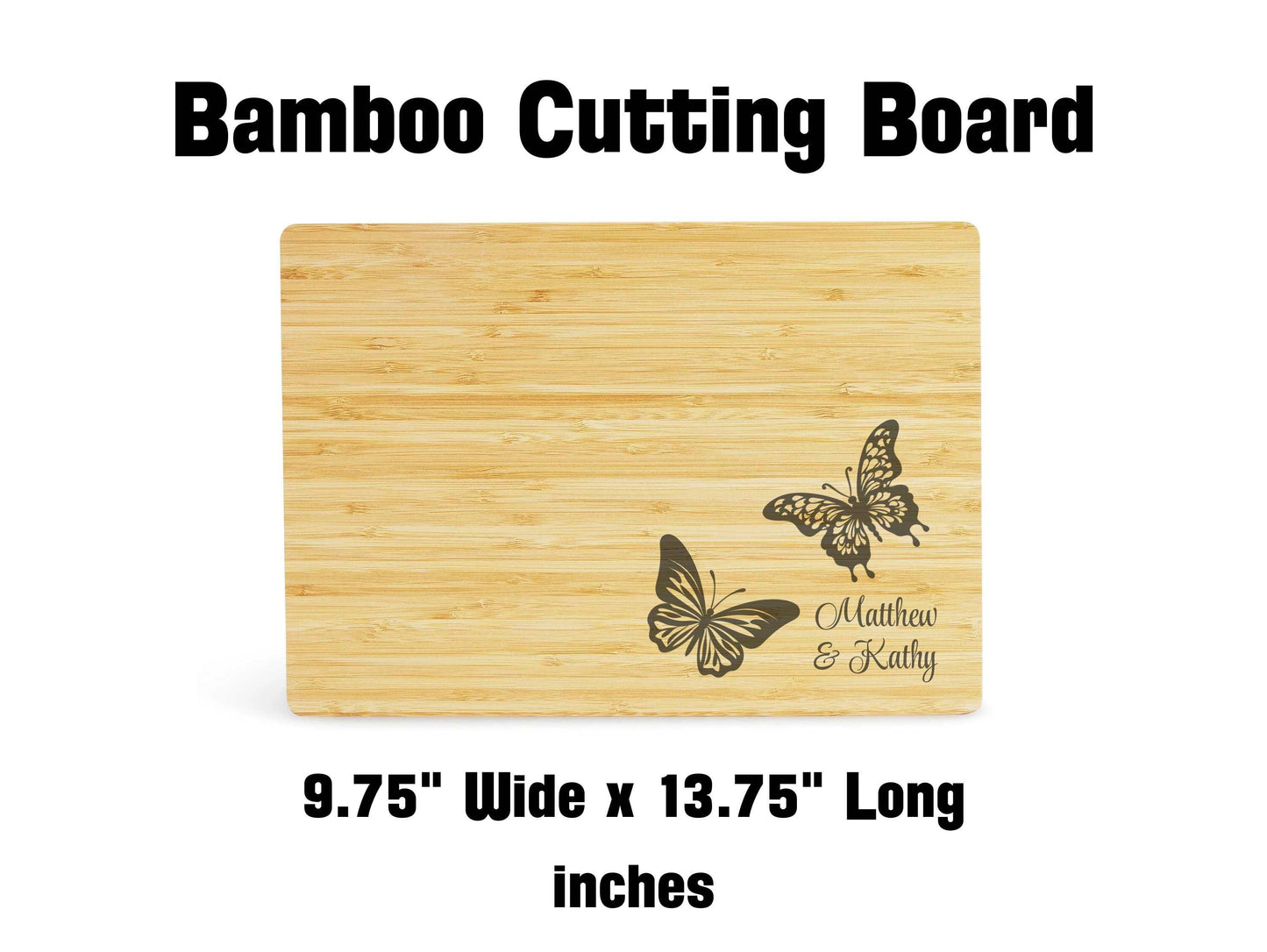 Personalized Butterfly Bamboo Cutting Board