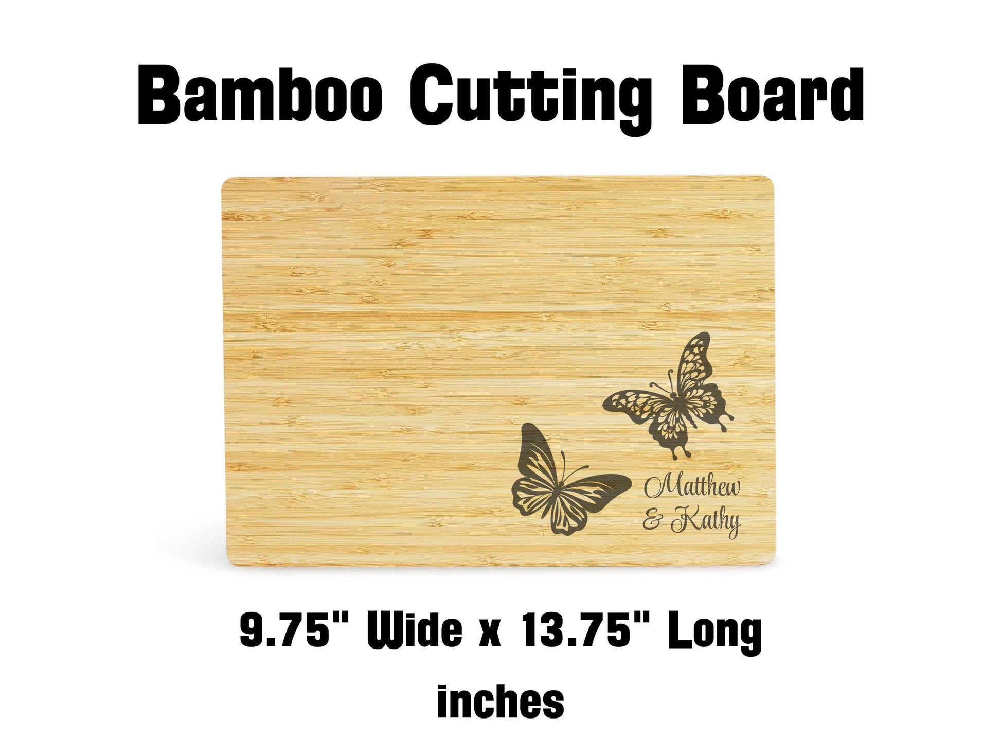 Personalized Butterfly Bamboo Cutting Board