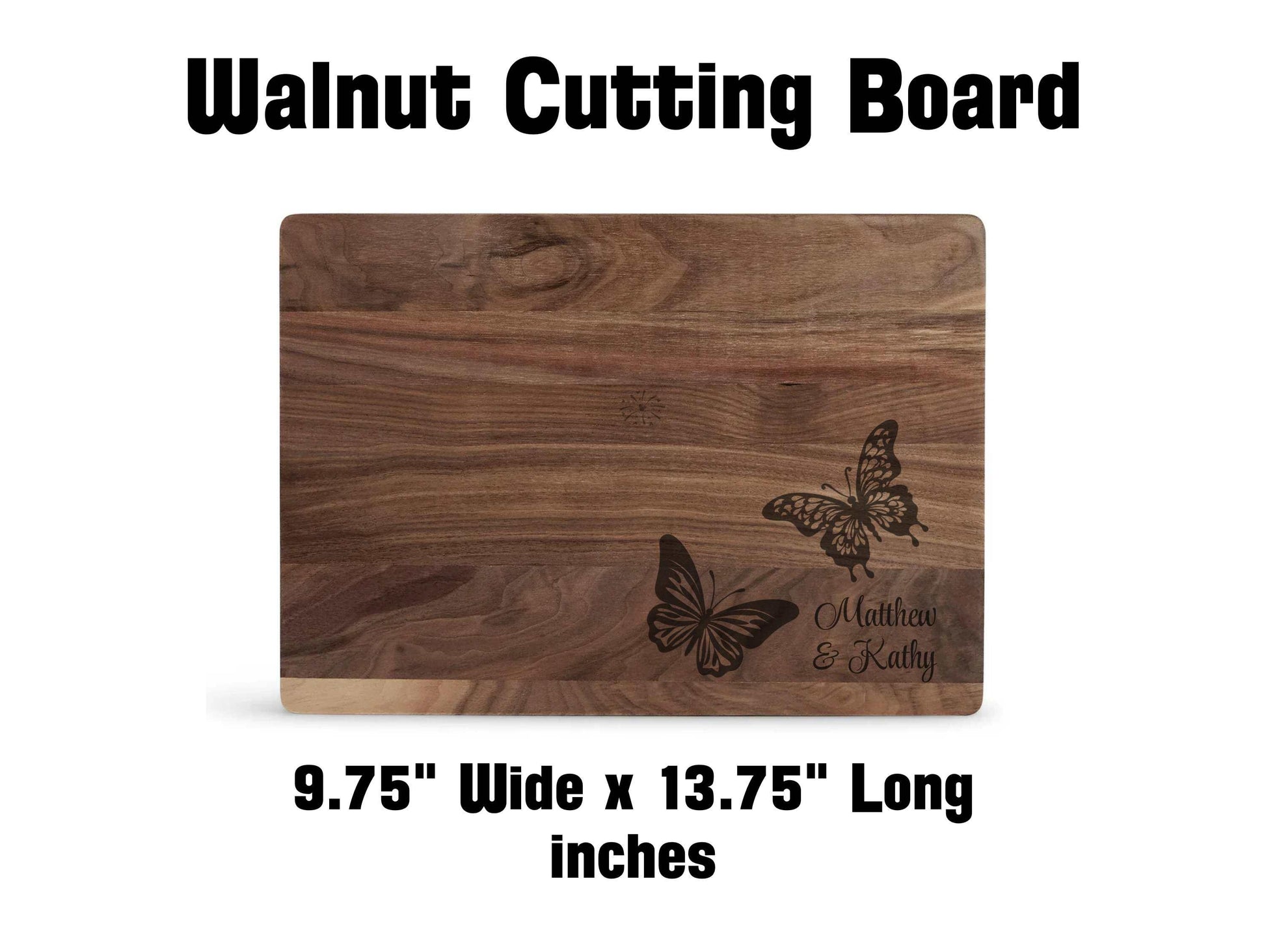 Personalized Butterfly Walnut Cutting Board
