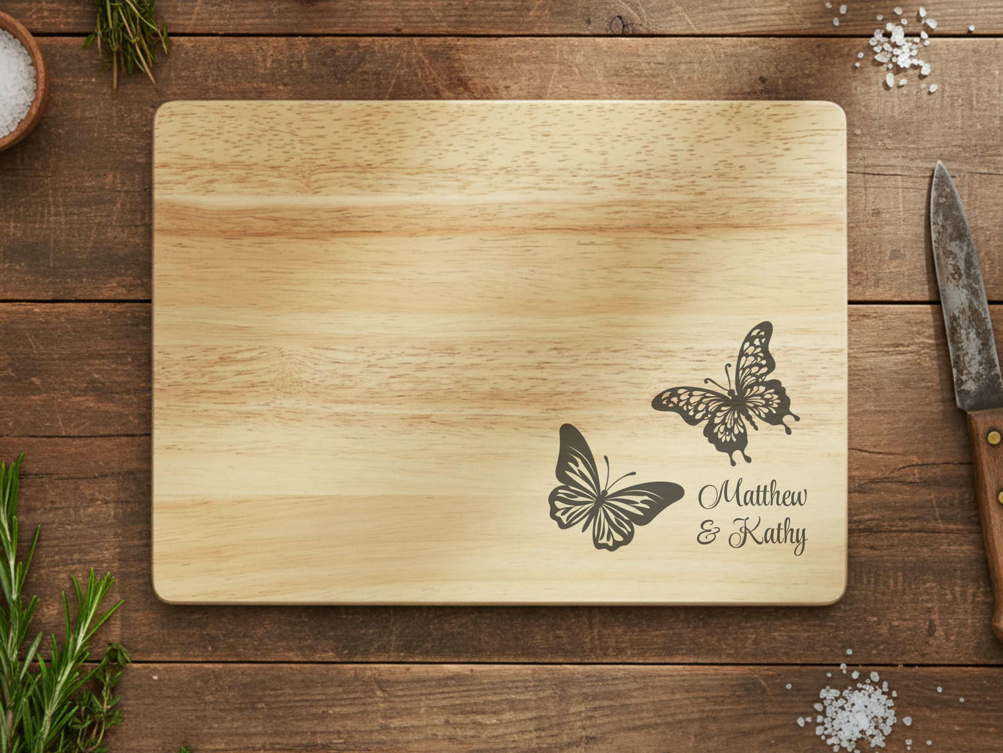 Personalized Butterfly Cutting Board