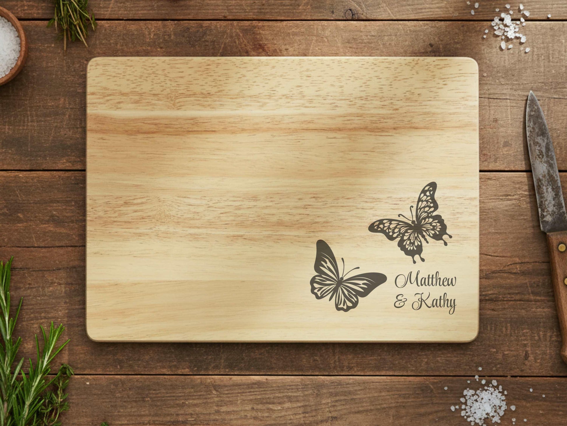 Personalized Butterfly Cutting Board