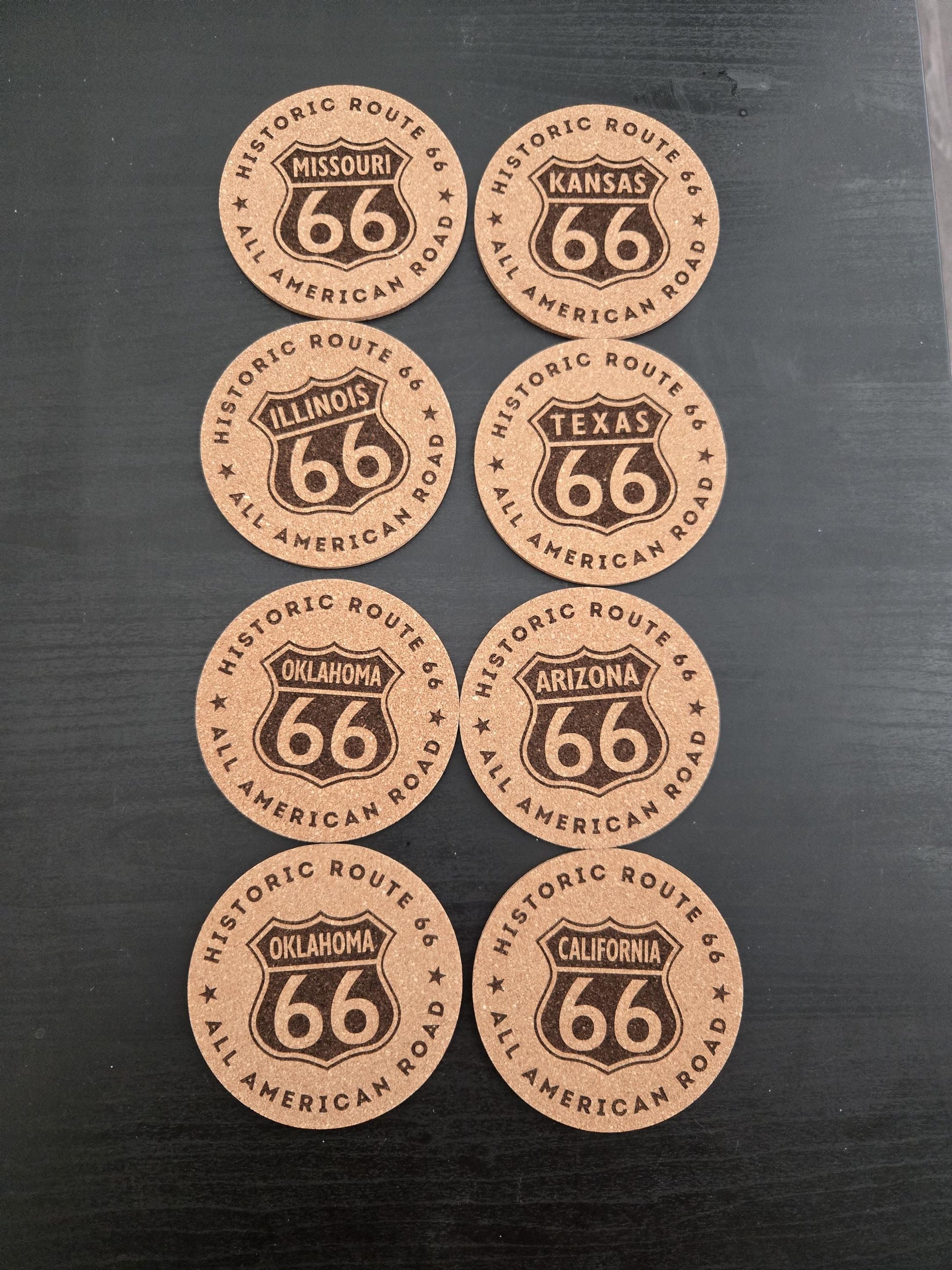 Route 66 Cork Coaster Set