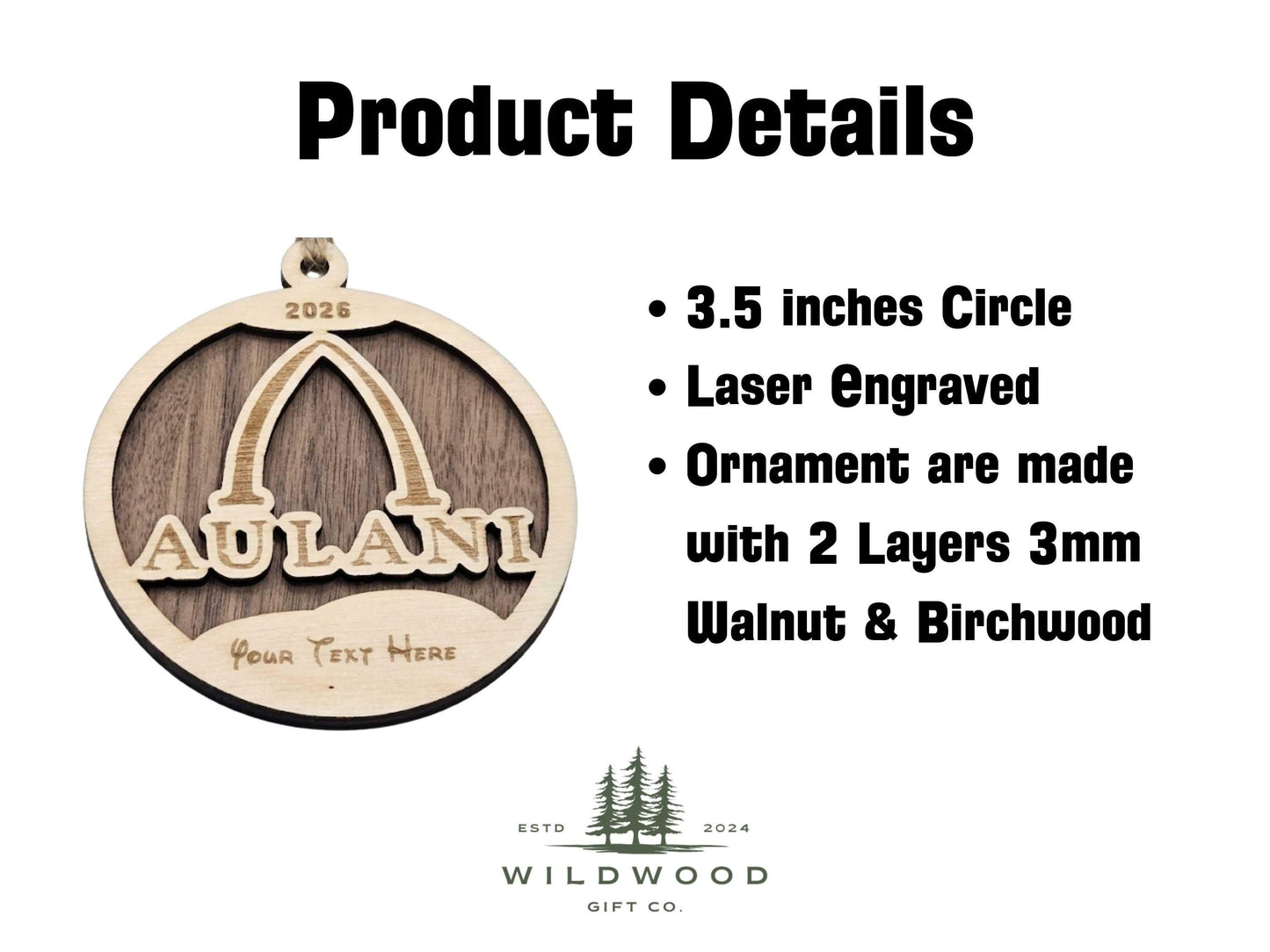 Aulani Resort Hawaii Laser Engraved Ornament