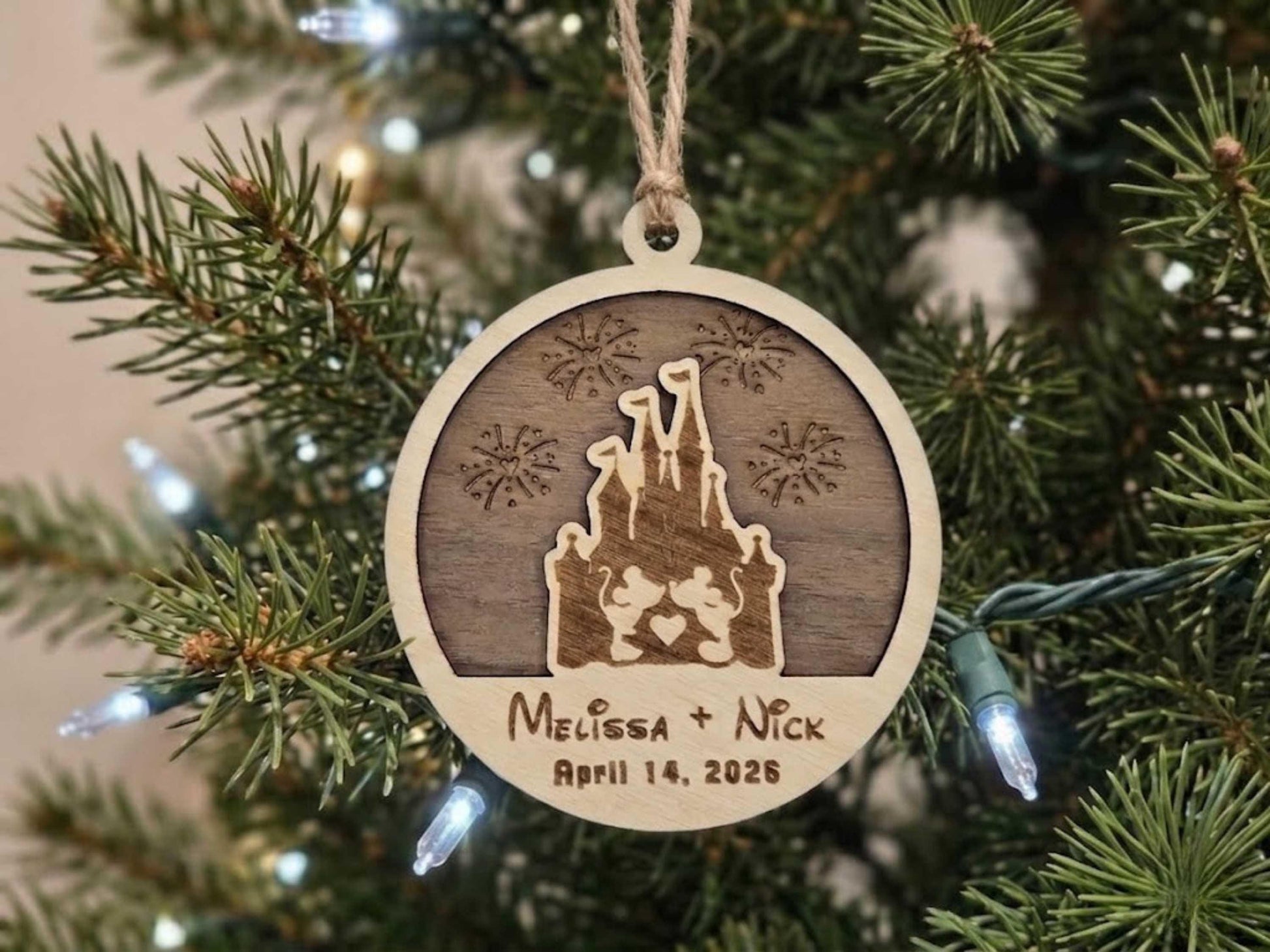 Mickey & Minnie Couples Castle Ornament