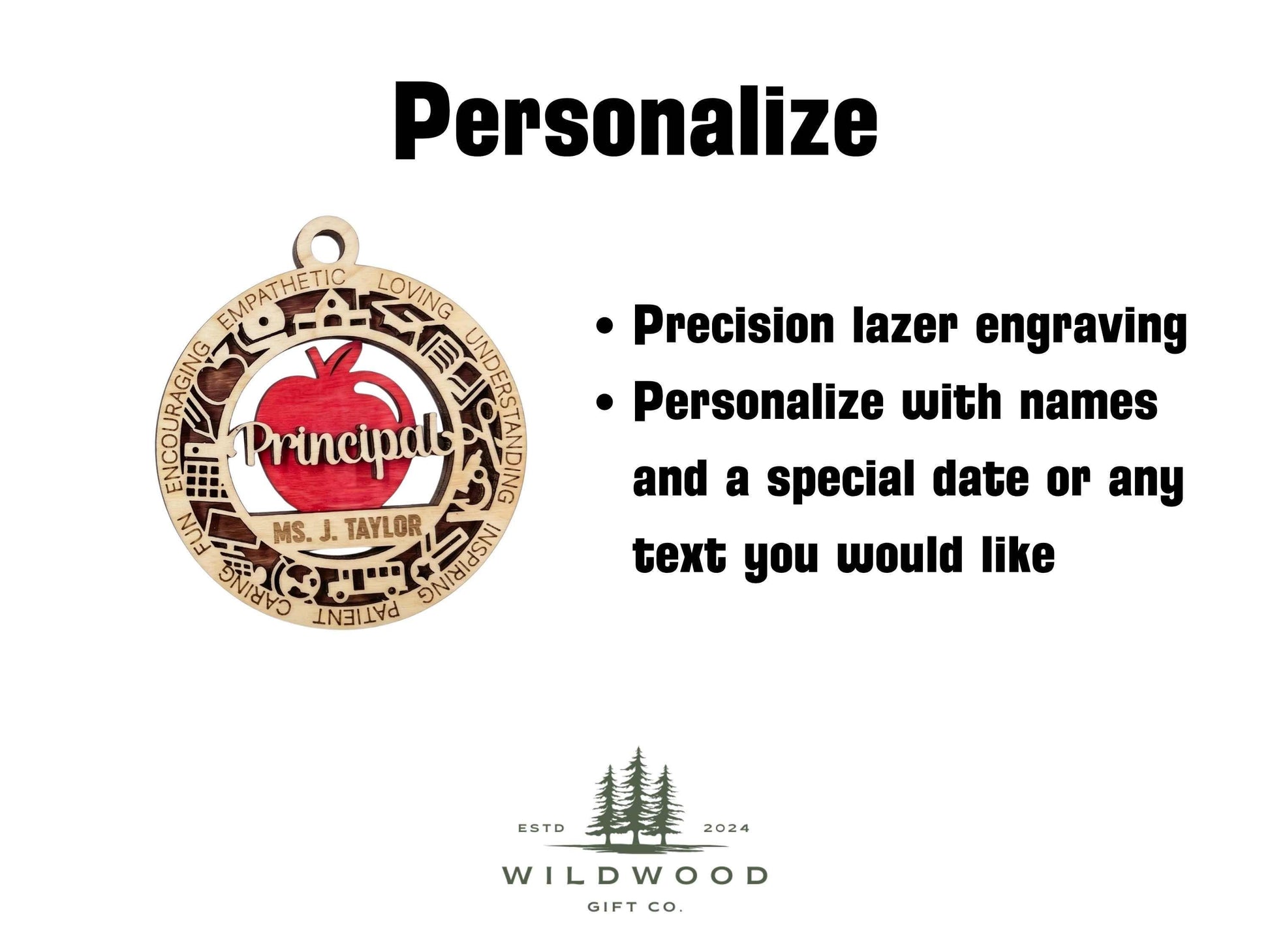 Personalized Principal Ornament, Custom School Leader Gift, Principal Appreciation Christmas Ornament, School Administrator Gift