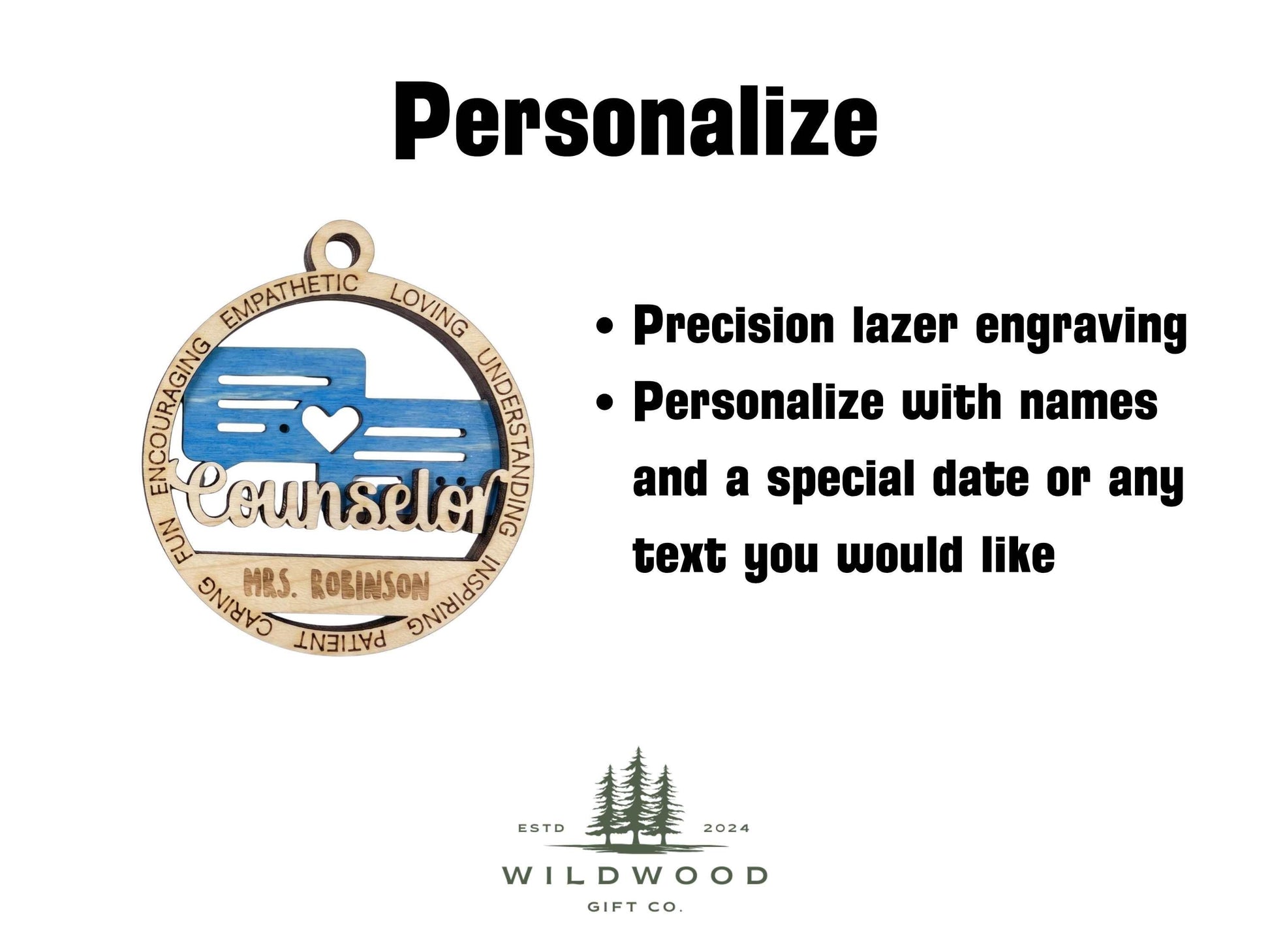 Personalized School Counselor Ornament