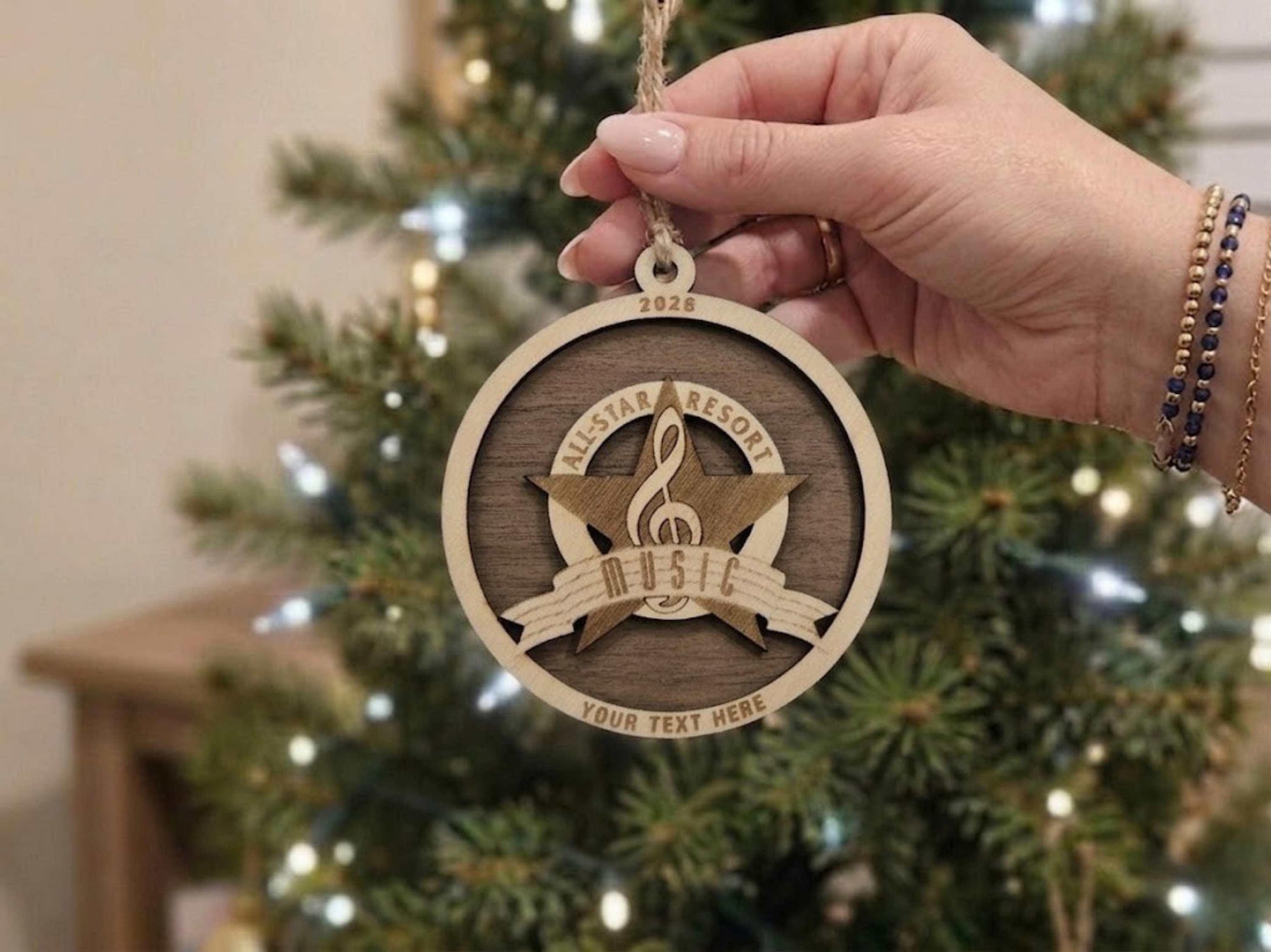 All-Star Music Resort Disney World Wooden Ornament