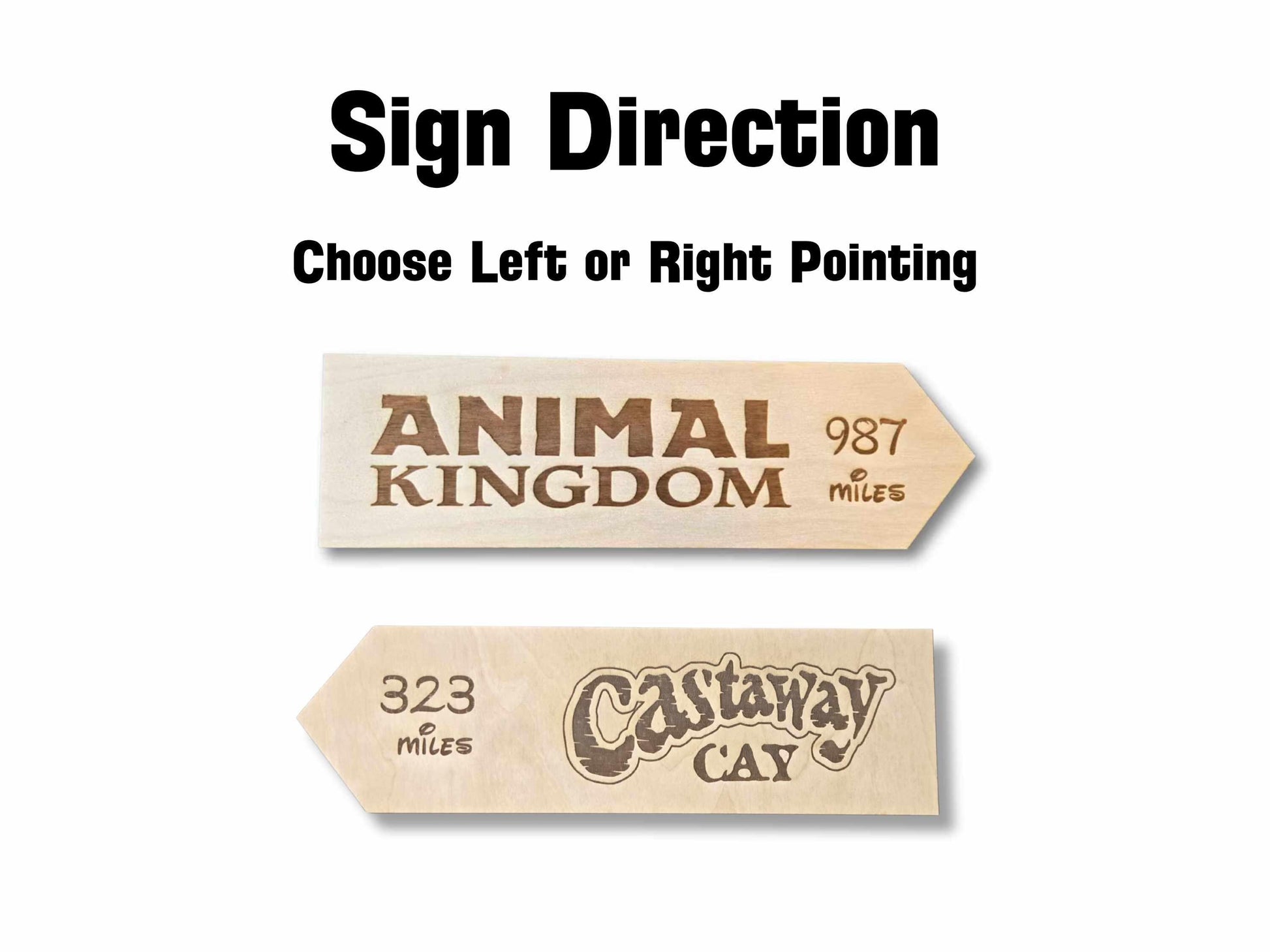 Miles to Animal Kingdom - Custom Wood Theme Park Directional Sign, Disney World Vacation Keepsake