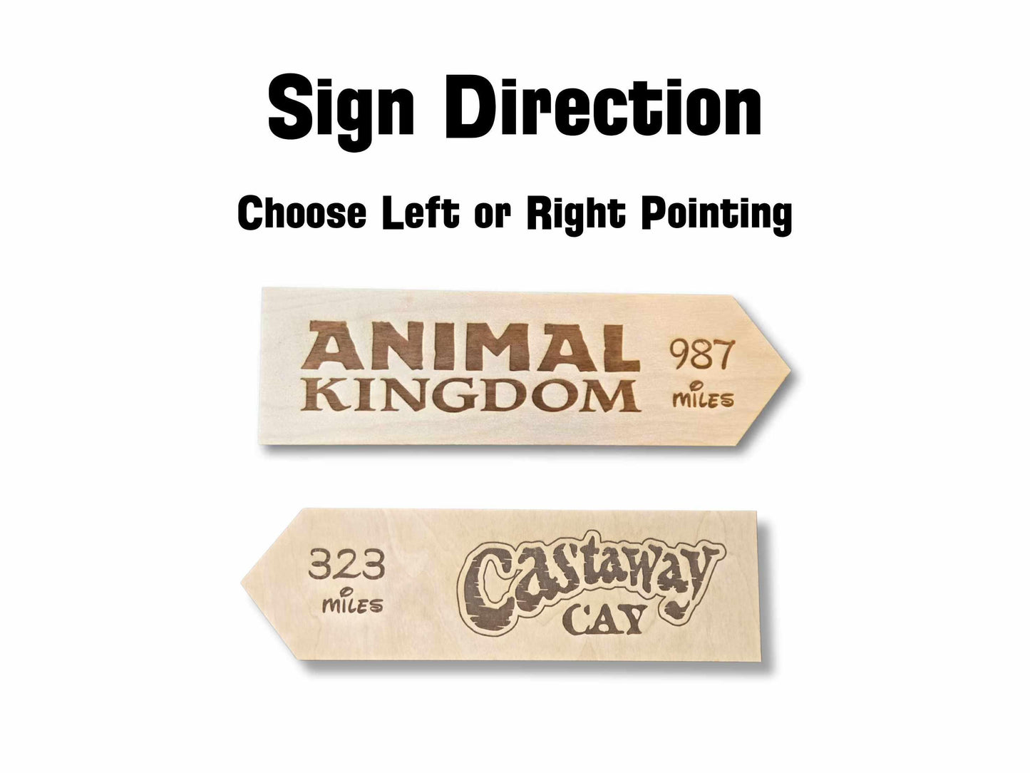 Miles to Hollywood Studios - Custom Wood Theme Park Directional Sign, Disney World Vacation Keepsake