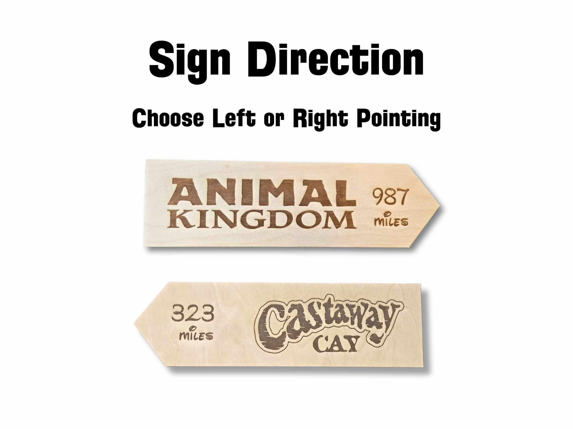 Miles to Hollywood Studios - Custom Wood Theme Park Directional Sign, Disney World Vacation Keepsake
