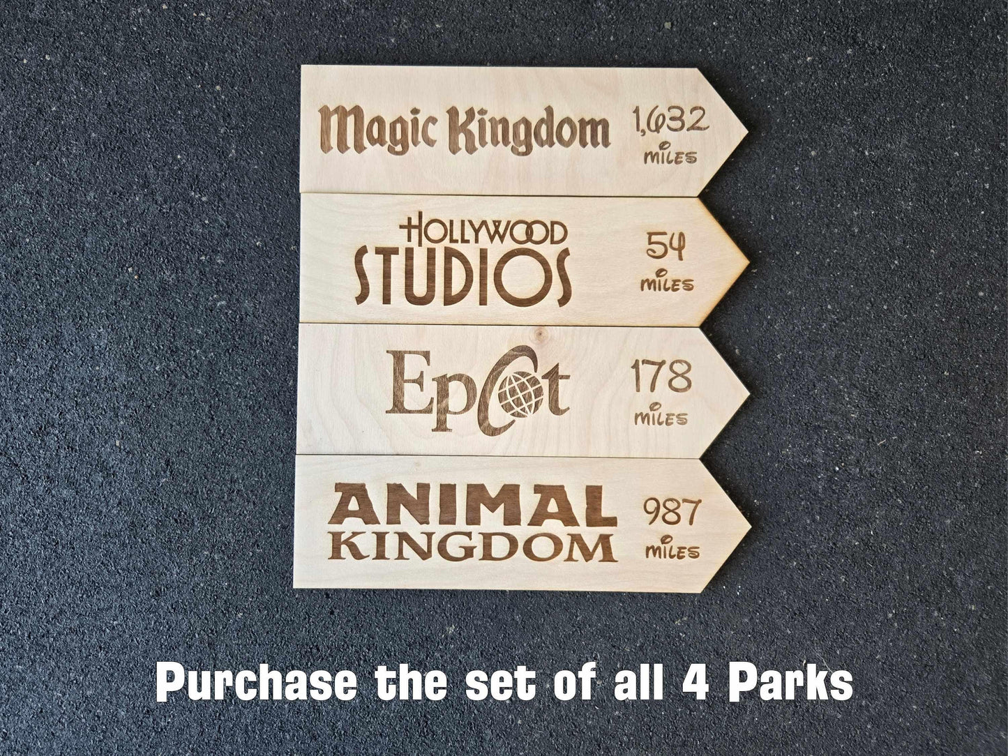 Miles to Animal Kingdom - Custom Wood Theme Park Directional Sign, Disney World Vacation Keepsake