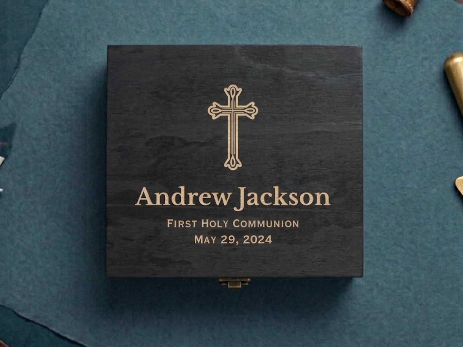 First Communion Memory Box black stain