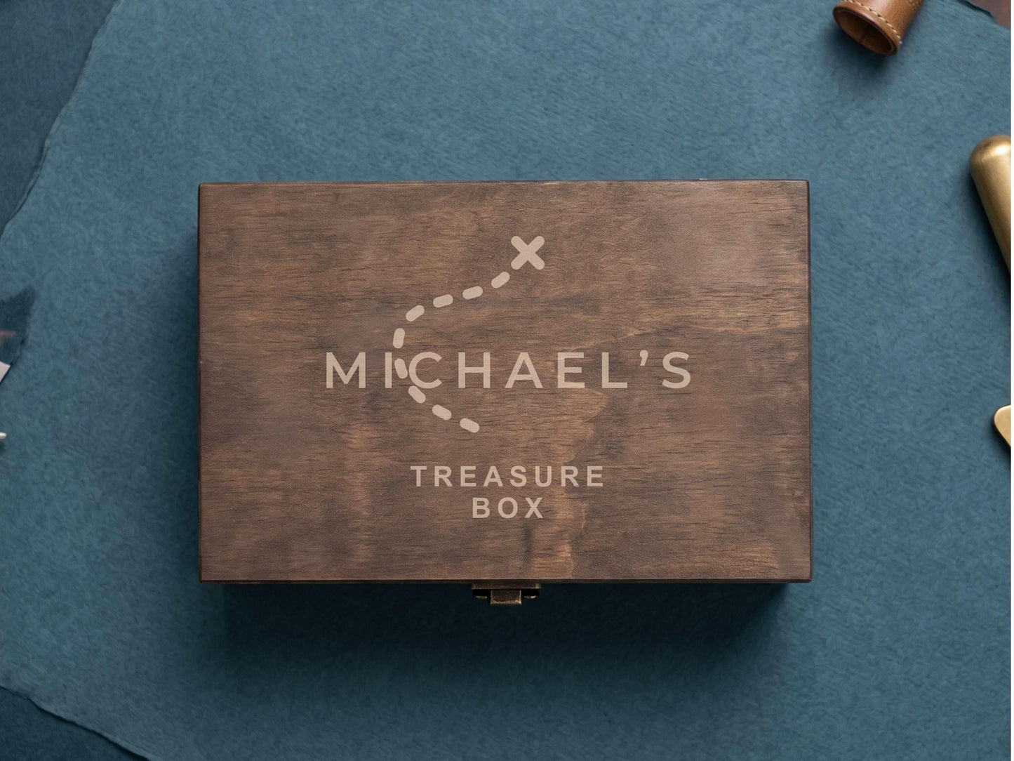 Walnut Stained Treasure Keepsake Box