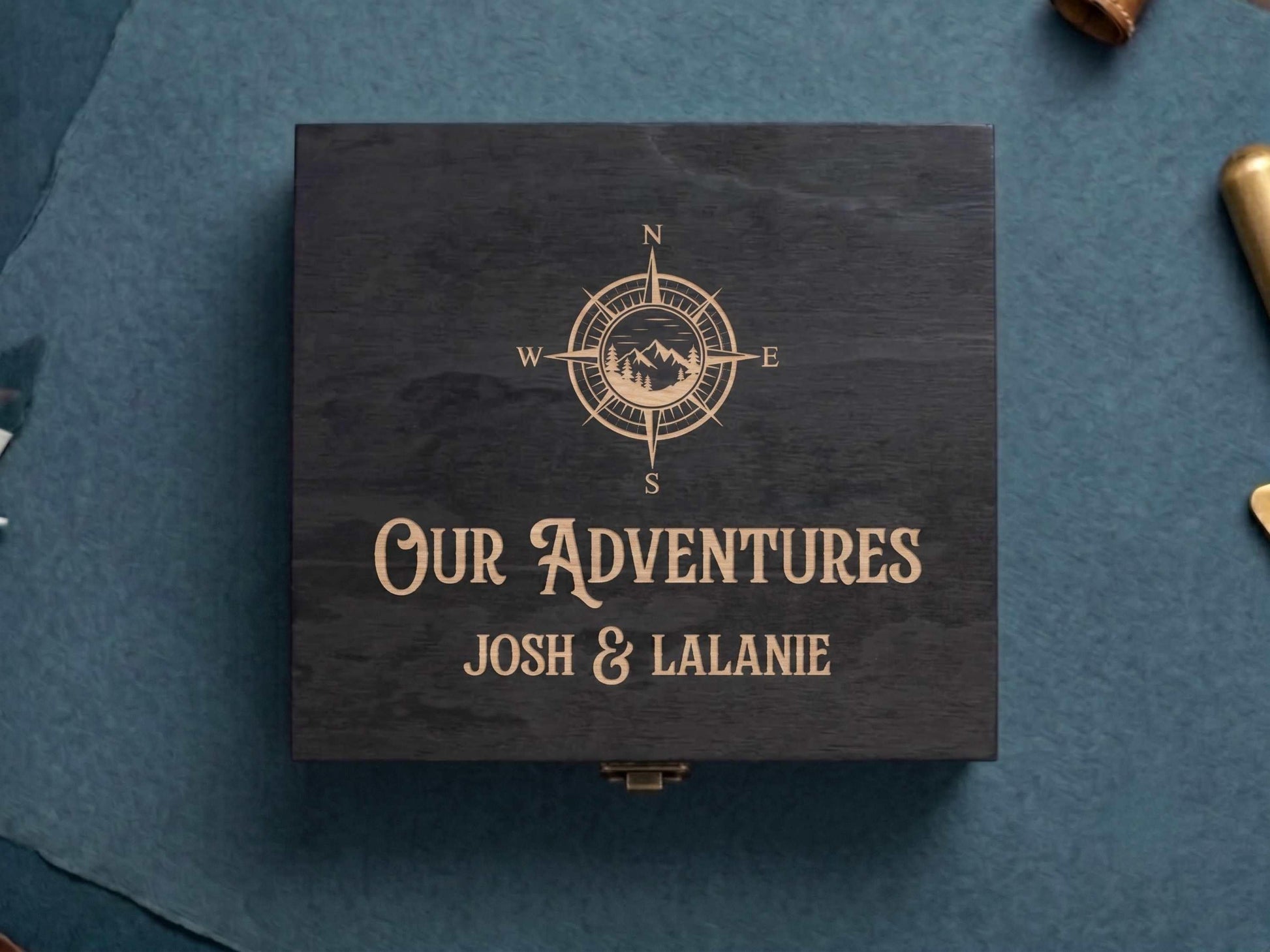 Our Adventures Couples Memory Box Black Stain