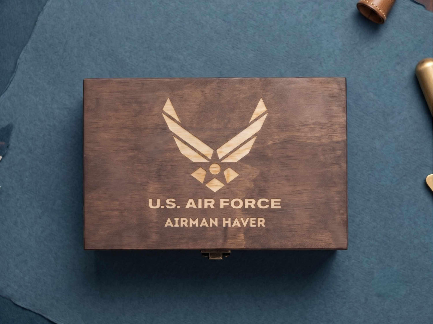 Personalized Air Force Wood Memory Box
