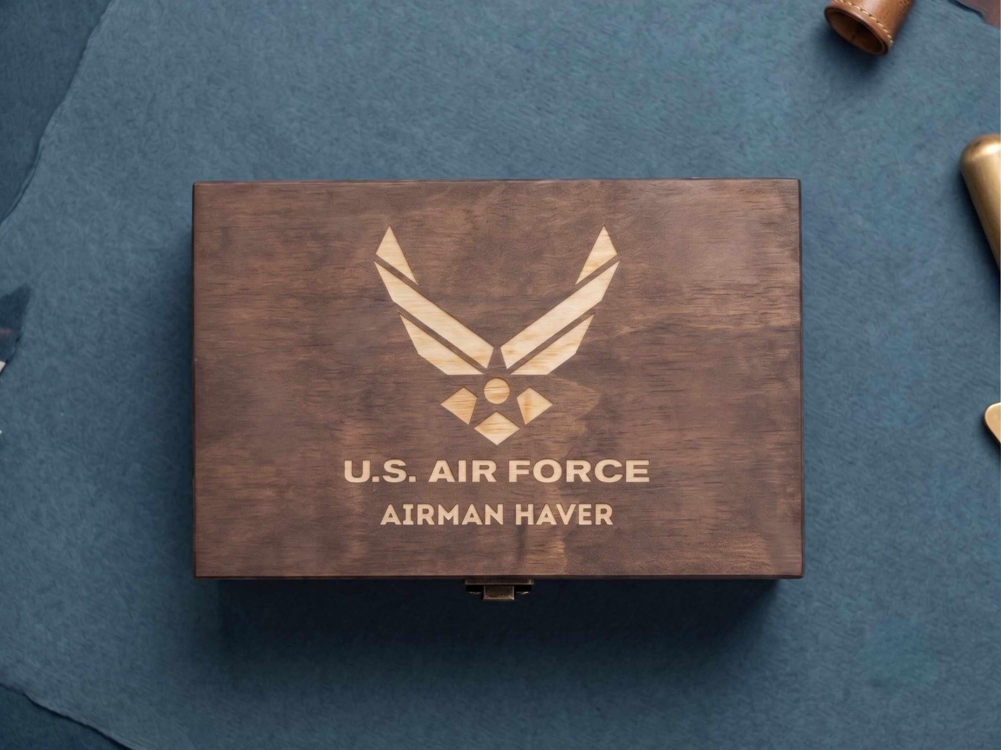 Personalized Air Force Wood Memory Box