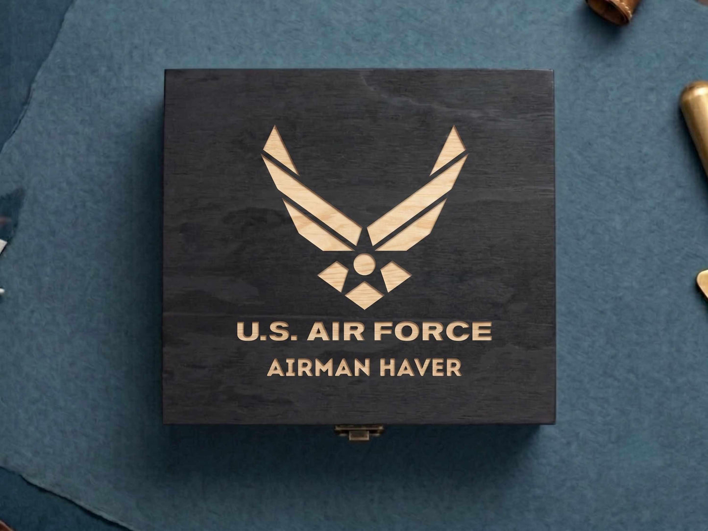 Personalized Air Force Wood Memory Box