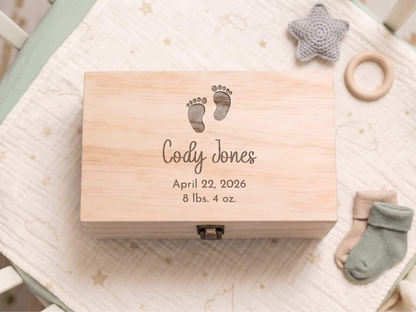 Baby First Year Memory Box natural Finish