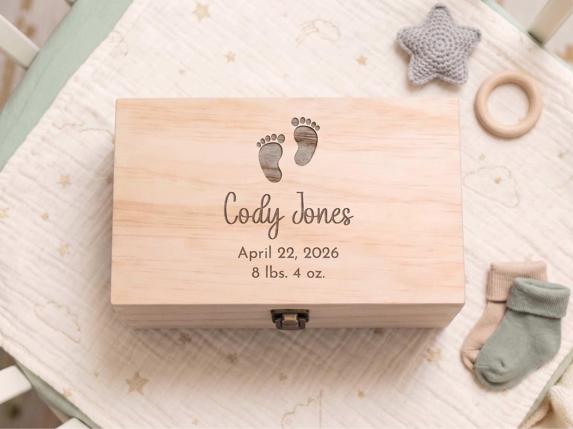 Baby First Year Memory Box natural Finish