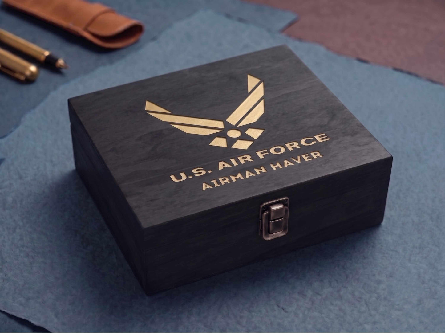 Personalized Air Force Wood Memory Box