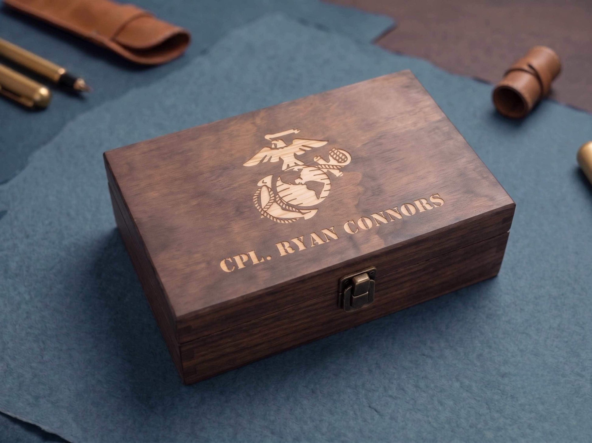 Personalized US Marines Memory Box