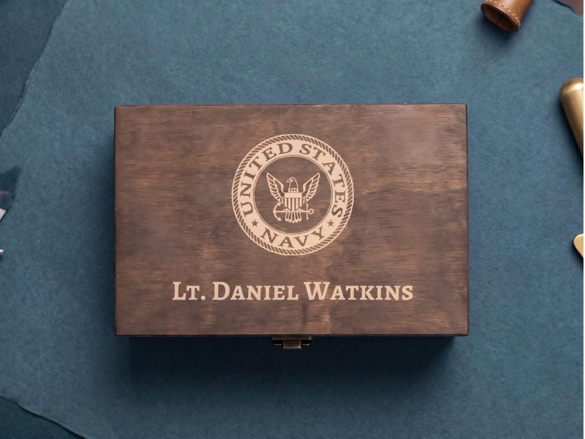 Personalized Navy Keepsake Box