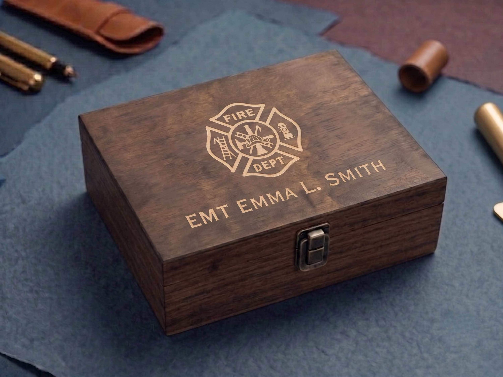 Personalized Fire Fighter Memory Box