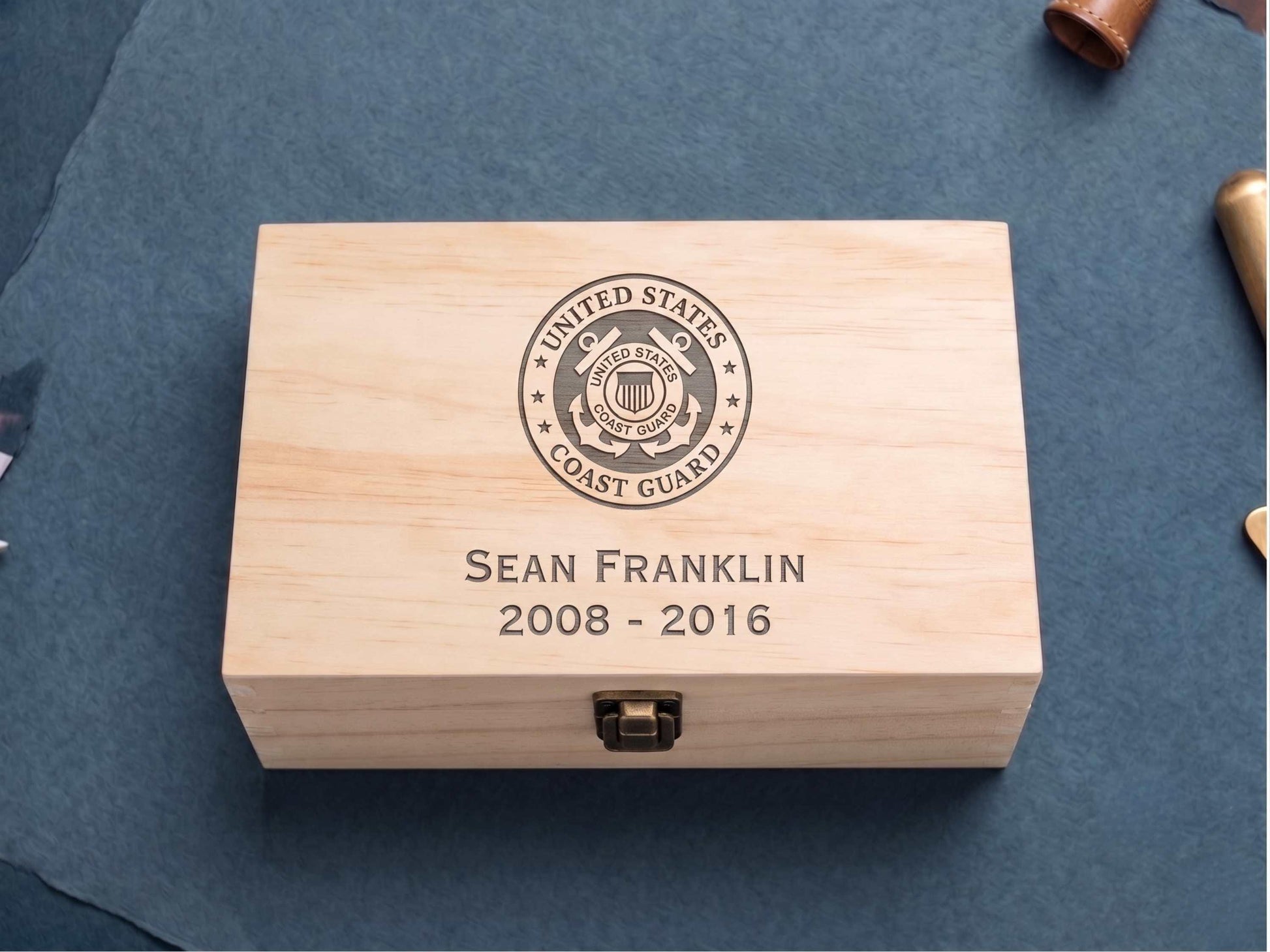 Personalized US Coast Guard Keepsake Box