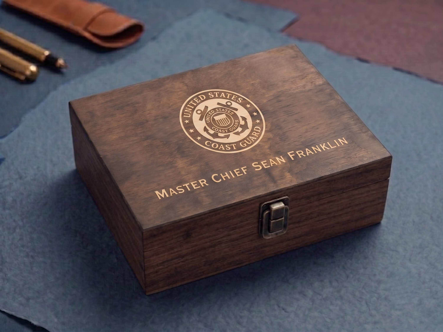 Personalized US Coast Guard Memory Box