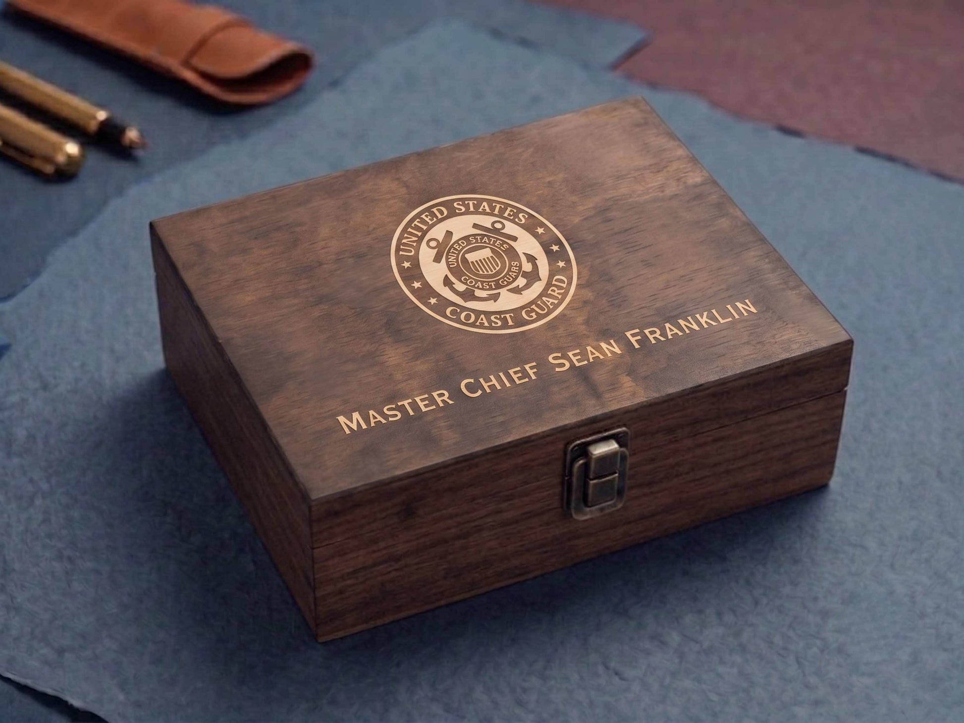 Personalized US Coast Guard Memory Box