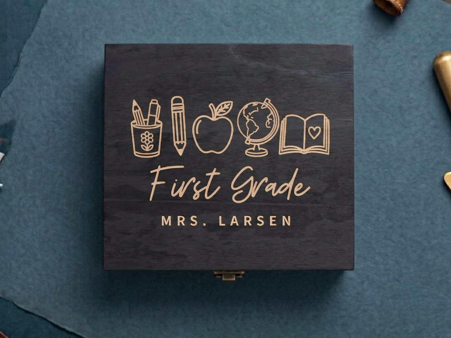 Personalized Teacher Memory Box Black Finish