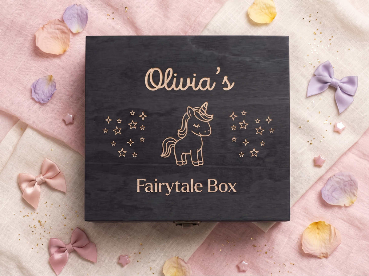 Girls Fairytale Keepsake Box black stain
