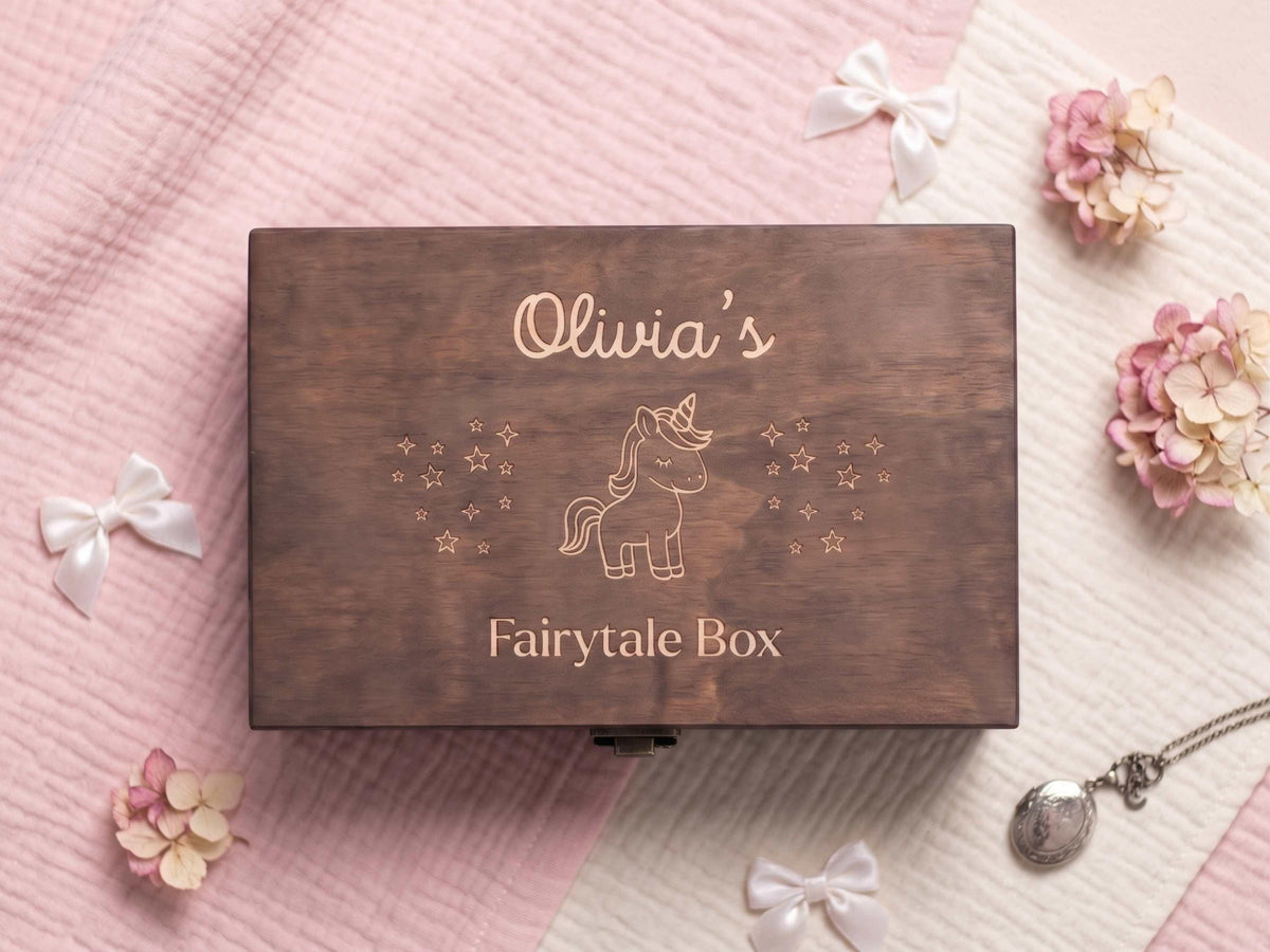 Girls Walnut Fairytale Gift Box